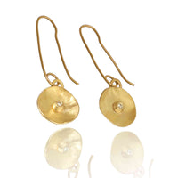Cercei Din Aur Galben 18k Cu Diamante Naturale
