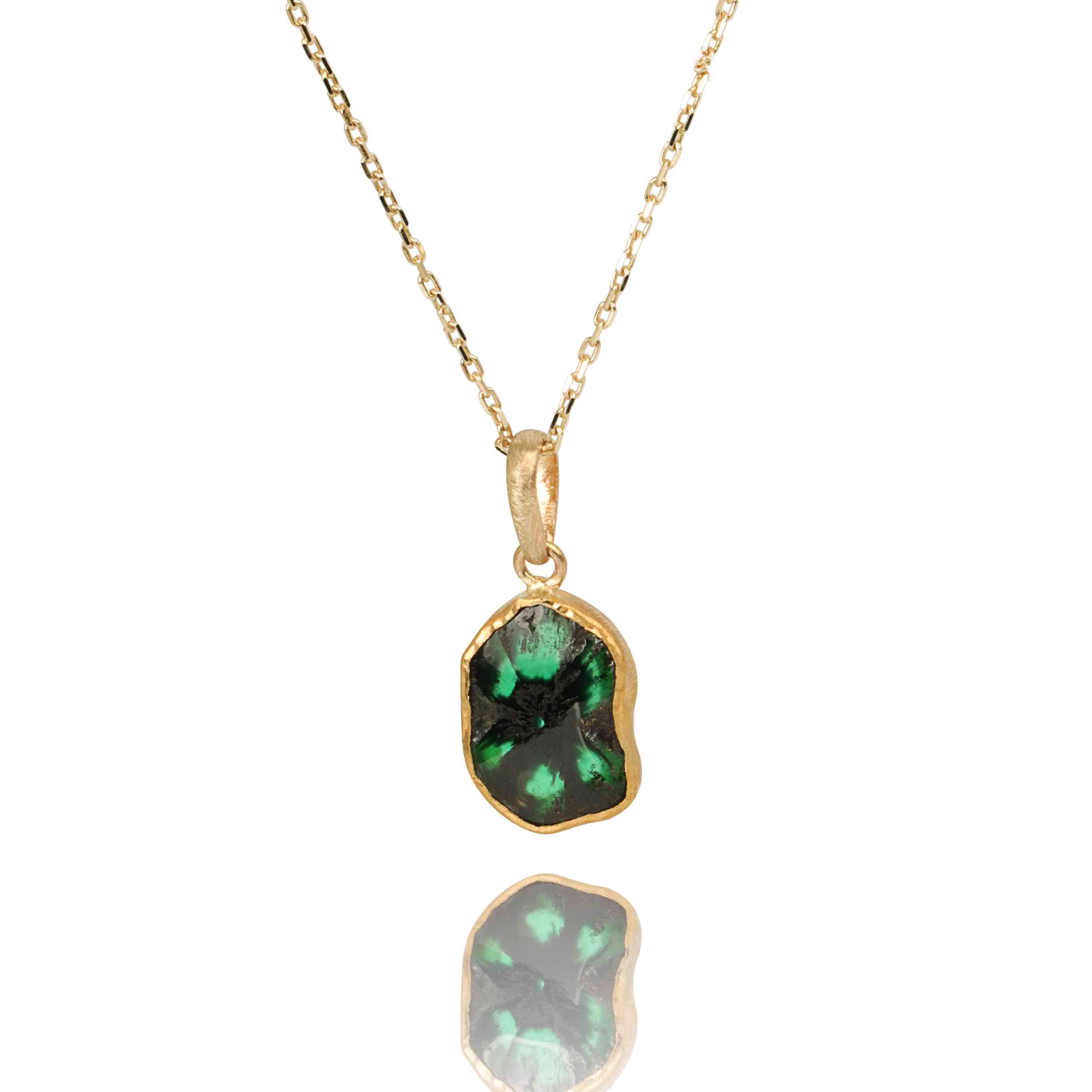 Colier Smarald Trapiche Aur 14k/24k | Lucrat Manual | Zehava