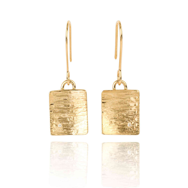 14K Yellow Gold Earrings With Natural Diamonds