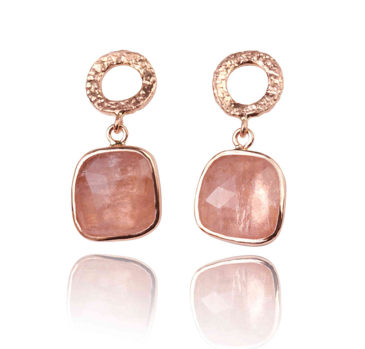14K Rose Gold Earrings With Morganite