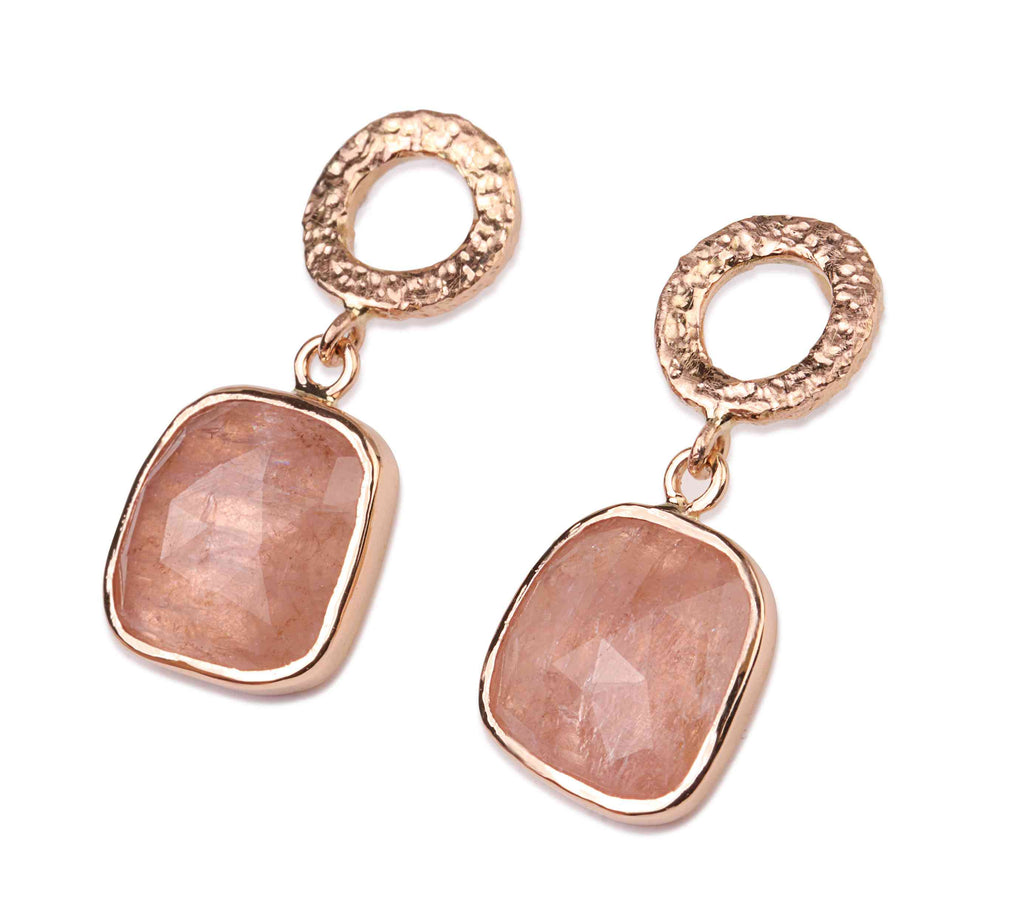 Cercei Din Aur Roz 14k Cu Morganite