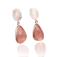 Cercei Din Aur Alb și Roz 14k Cu Morganite