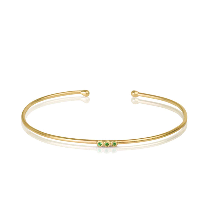 14K Yellow Gold Bracelet With Natural Emeralds