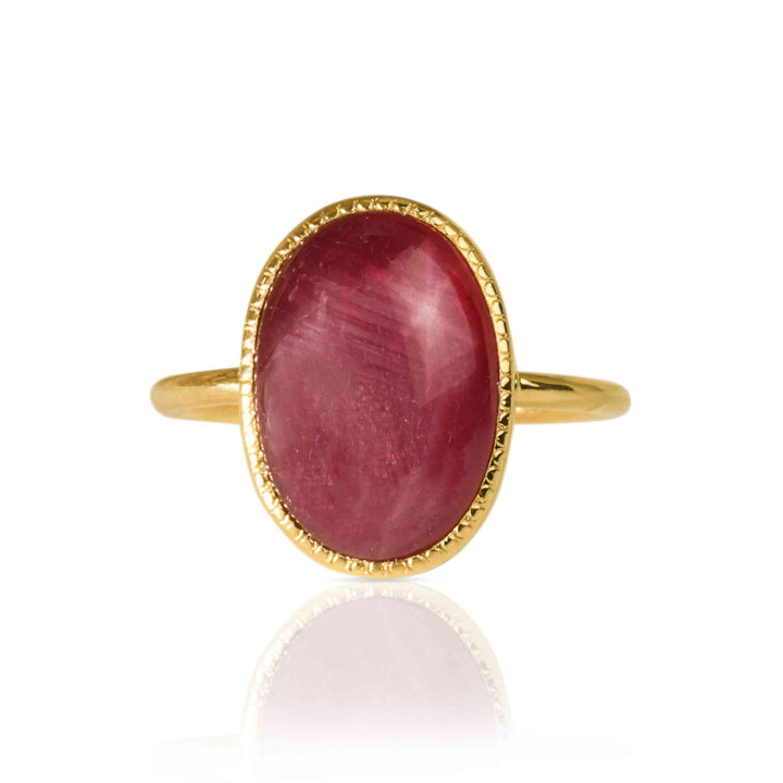 18K Yellow Gold Ring With Star Ruby