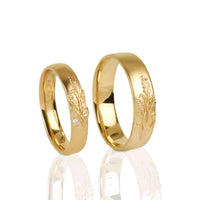Set Verighete "FORTUNE" Din Aur Galben 14K Cu Diamante