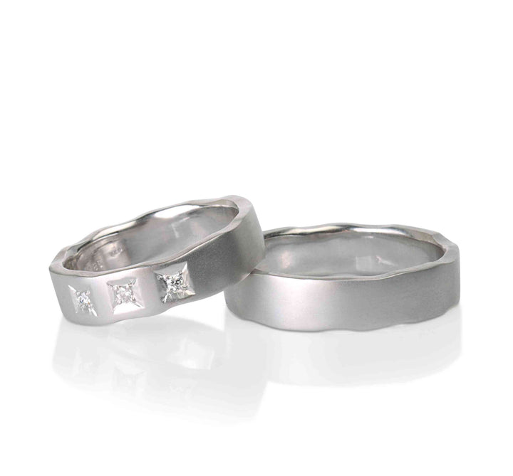 "SIGAL White" Wedding Ring Set in 14K White Gold With Diamonds