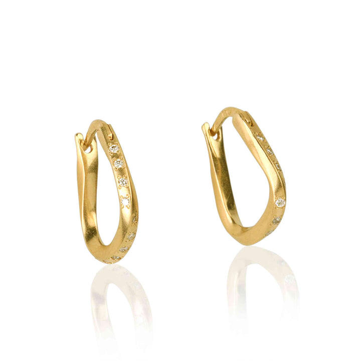 18K Yellow Gold Earrings With Natural Diamonds