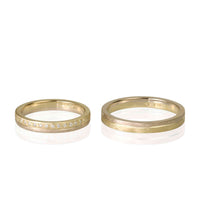Set Verighete "Alma" 14K Din Aur Galben Și Alb cu diamante