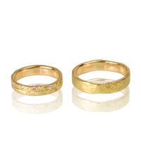 Set Verighete "Almaz II" 19K Din Aur Galben cu diamante