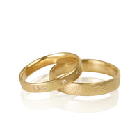"MIRON" 14K Yellow Gold Wedding Ring Set With Diamonds