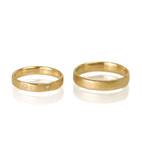 "MIRON" 14K Yellow Gold Wedding Ring Set With Diamonds