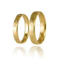"MIRON" 14K Yellow Gold Wedding Ring Set With Diamonds