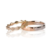 Set Verighete "INFINITE Duo" 14K Din Aur Galben, Alb si Roz