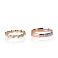 Set Verighete "INFINITE Duo" 14K Din Aur Galben, Alb si Roz