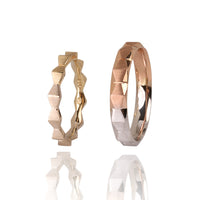 Set Verighete "INFINITE Duo" 14K Din Aur Galben, Alb si Roz