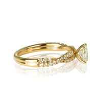 18K Yellow Gold Engagement Ring With Diamonds
