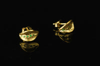 14K Yellow Gold Earrings with Emeralds