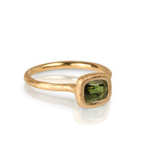 14K Yellow Gold Ring With Green Tourmaline