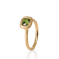 14K Yellow Gold Ring With Green Tourmaline