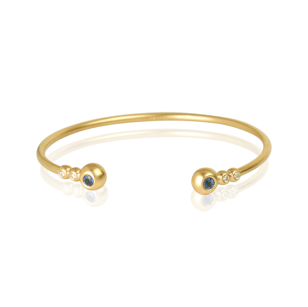 14K Yellow Gold Bracelet with Natural Sapphires