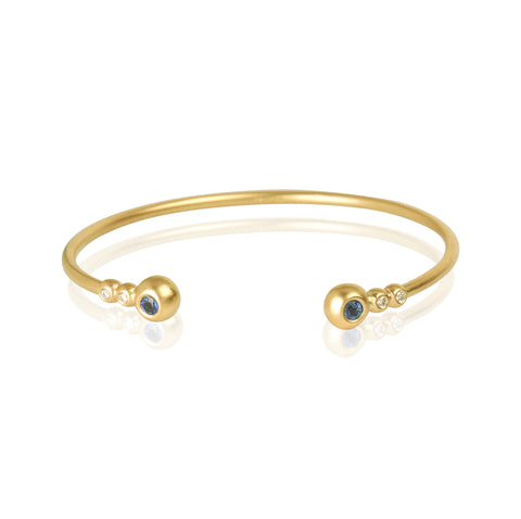 14K Yellow Gold Bracelet with Natural Sapphires