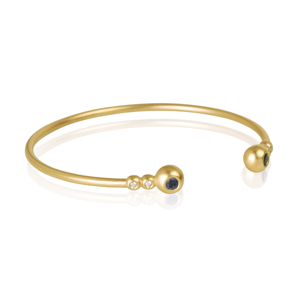 14K Yellow Gold Bracelet with Natural Sapphires