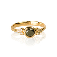 14k Yellow Gold Ring With Black Diamond