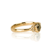 14k Yellow Gold Ring With Black Diamond