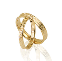 "KAMI" 14K Yellow Gold Wedding Ring Set