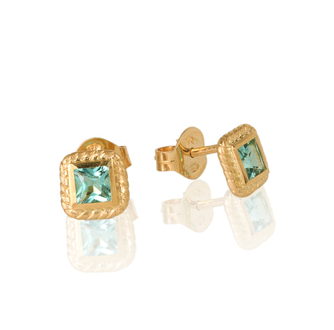 Aquamarine 18K Yellow Gold Earrings