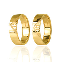 Set Verighete "LETTERS" 14K Din Aur Galben