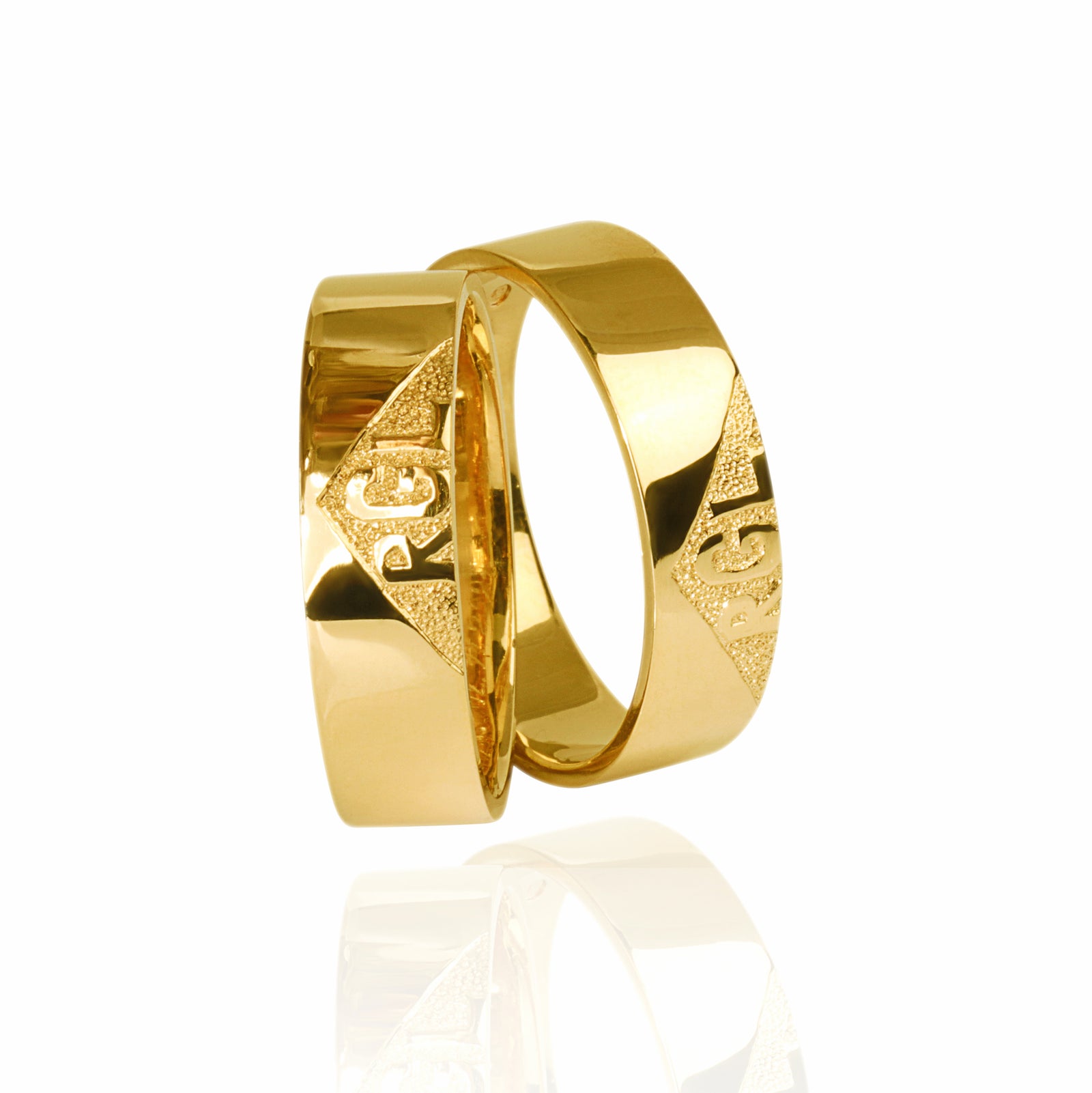 Set Verighete "LETTERS" 14K Din Aur Galben