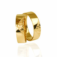 Set Verighete "LETTERS" 14K Din Aur Galben