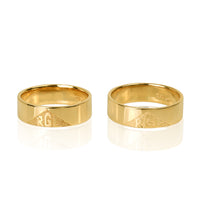 Set Verighete "LETTERS" 14K Din Aur Galben