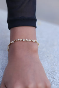 14K Yellow Gold Bracelet with Natural Diamonds