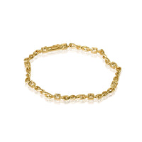 14K Yellow Gold Bracelet with Natural Diamonds