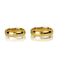 "Daimon" 14K Yellow Gold Wedding Ring Set