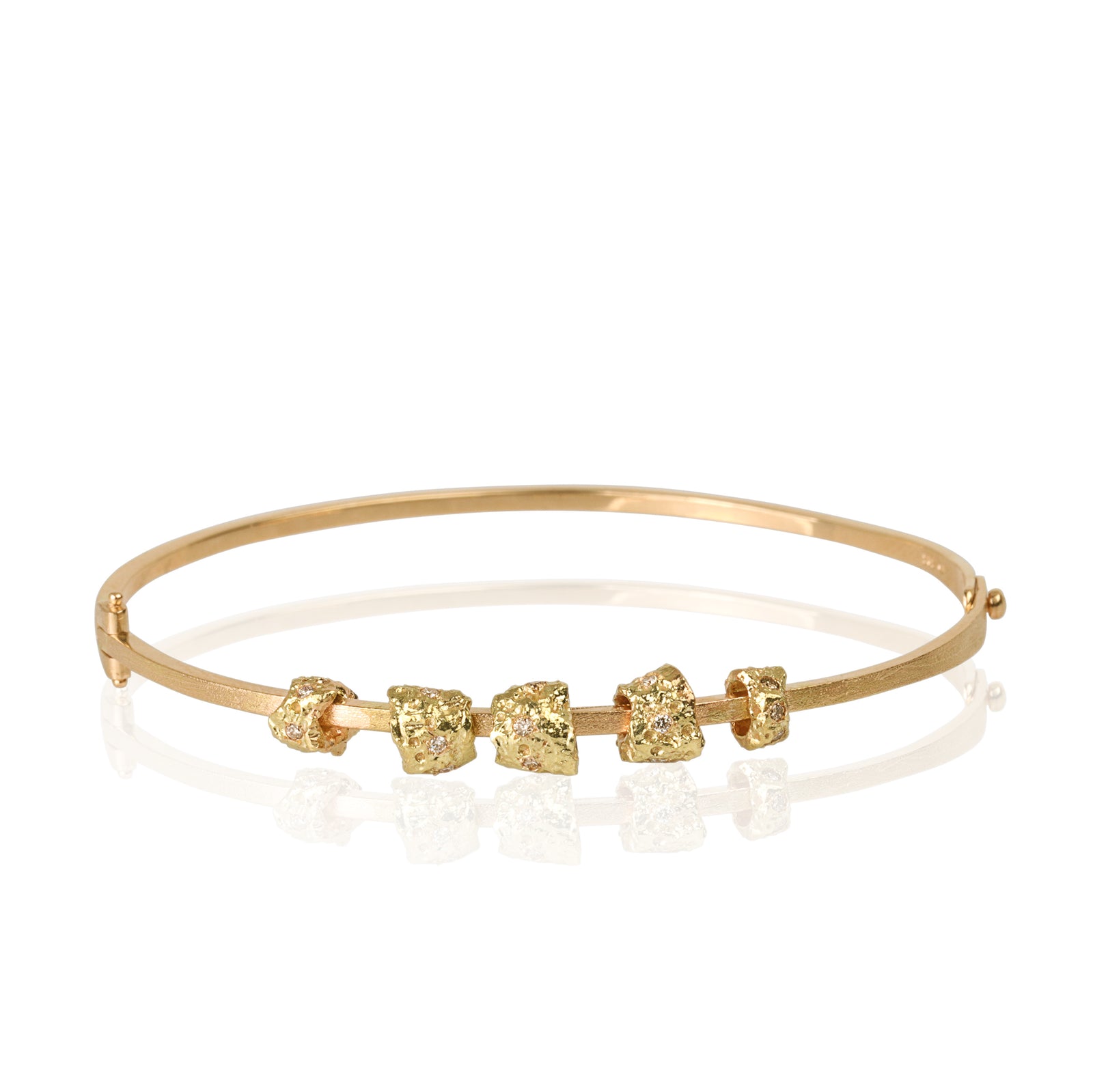 14K Yellow Gold Bracelet with Natural Diamonds
