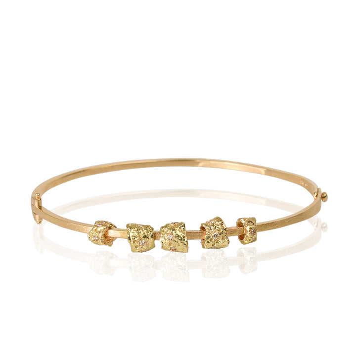 14K Yellow Gold Bracelet with Natural Diamonds
