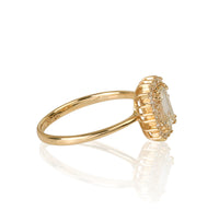 18K Yellow White Diamond Engagement Ring