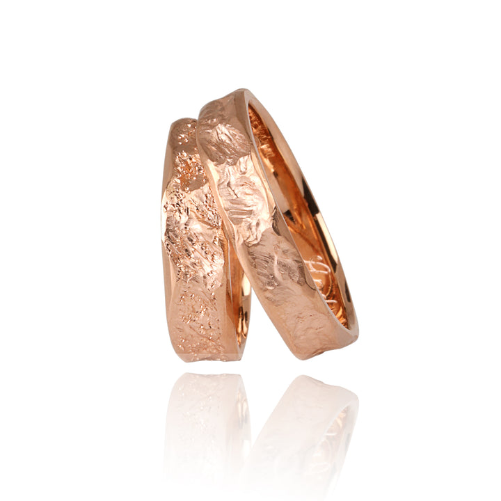 "MANKO custom" 14K Rose Gold Wedding Ring Set