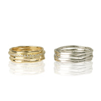 Wedding Ring Set "RUDY" 14K Yellow and White Gold With Diamonds