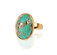 18K Yellow Gold Ring with Turquoise