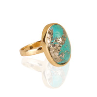 18K Yellow Gold Ring with Turquoise