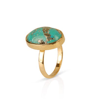 18K Yellow Gold Ring with Turquoise