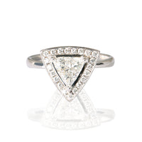 18K White Gold and Triangular Diamond Engagement Ring