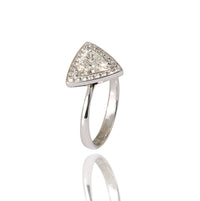18K White Gold and Triangular Diamond Engagement Ring