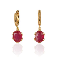 18K Yellow Gold Earrings with Rubies