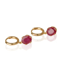 18K Yellow Gold Earrings with Rubies