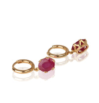 18K Yellow Gold Earrings with Rubies